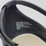 Coldwater Creek Cross Over Stitch Low Wedge Ankle Strap Leather Upper Sandal Black Size 9.5 Photo 2