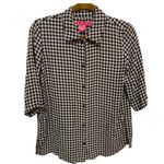 Catherine Malandrino  Houndstooth Button Up Short Sleeve Blouse Photo 0