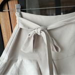 ZARA  bow skort tie front mini skirt shorts high rise ruffle greige neutral Photo 9