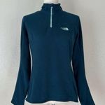 The North Face  Blue Green Quarter Zip Fleece Pull Over Sweater, Sz Small Photo 0