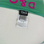 Dolce & Gabbana Vintage Y2K ‎ Teal Hot Pink Monogram Tank Top Side Tie Womens S Photo 5