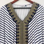 Cabana Life Navy and White Stripped Caftan with Gold Embroidery Size undefined Photo 2