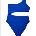 Double Zero Brand Royal Blue One Shoulder Shark Bite Cut Out Swimsuit Large Photo 2