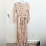 House Of CB  Peach pink Lucya long sleeve sequin limited edition gown S Photo 6