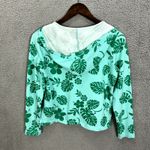 J.Crew Hoodie Women XS Aqua Green Tropical Floral Print Coastal Resort Surf Boho Photo 2