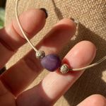 Handmade Purple Agate pearl white leather Choker Photo 3