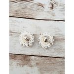 Vintage Screw Back Earrings Shell Spiral Pattern Beach Theme Photo 2