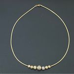 Sterling Silver 925 Gold Vermeil Sliding Ball Charm Pendant Snake Chain Necklace Photo 2