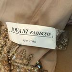 Jovani  Evening Long Sleeve Beaded Illusion Beige Gatsby Deco Formal Keyhole Gown Photo 12