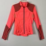 Lululemon  Forme Classic Stripe Light Flare Inkwell Neon Orange Athletic Jacket 6 Photo 2