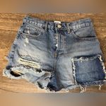 BDG  Blue Distressed Jean Shorts High-Waisted Photo 4