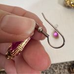 14k Gold Filled Filigree Pink Dangle Earrings Womens Jewelry Photo 4