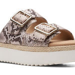 Clarks Lana Beach Platform Snake Print Sandal Size 9.5 BIN 19 Photo 0