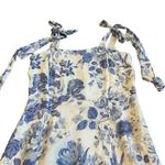 Reformation Twilight Dress White Blue Floral Print Tie Shoulders Size 12 Womens Photo 2