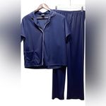 JC Penney. Vintage/80’s 2 piece nylon pajamas. Navy blue. Size 40 Blue Photo 1