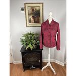 Live a Little  Jacket Women M Black And Red Denim Button Down Pocket Long Sleeve Photo 1