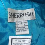 Sherri Hill  Prom Dress Size 4 Strapless Gold Beaded Turquoise Blue Mermaid Train Photo 7