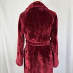 Stars Above Plush Robe Cozy Spa Bathrobe Belt Pocket Burgundy UnisexMedium Large Photo 6