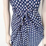 [Michael Michael Kors] Blue Ikat Print Sleeveless Knot Tie Mini Shirt Dress Sz 0 Photo 4