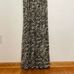 Torrid  1 Plus Size Feather Sleeveless Maxi Dress Cream Black Print Tie Back Boho Photo 4