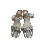 DOLCE VITA Women's Snake Print Leather Double Strap Sandals Heels Size 14 NWOB Gray Photo 2