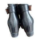 Gentle Souls  by Kenneth Cole - Birdie Black Ankle Wedge Leather Booties Sz 7.5 Photo 7