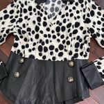 Gracia Black and White Animal Print Wrap Faux Leather Womans Top Size Large Photo 12