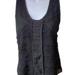 Central Park West Tank Top Women's Size Small Black Lace & block detail on Front Photo 0