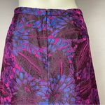 J.Crew Mini Skirt Floral Jacquard Purple Pink Blue Size 4 A-Line Contrast Trim Photo 9