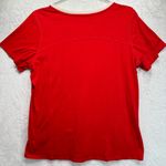 Tommy Hilfiger Red Ringer Tee with Navy & White Logo Star Cap Sleeves Slim Fit Photo 1