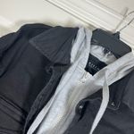 Risen Men’s Unique Black Stretch Button Up/Gray Hoodie Hybrid Size Medium Photo 1