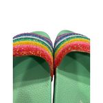 Lauren Lorraine Slides Size 7 Green Rainbow bright Glitter Sandals Women's Shoes Photo 4
