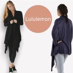 Lululemon Black Dark Grey Cashmere Blend Express Yourself Open Drape Cardigan Photo 2