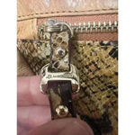 B Makowsky  Snakeskin Print And Leather Purse Camel $158 Photo 1