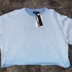DKNY  Jeans Sky Blue Cropped Sweatshirt Size XL NWT Photo 5