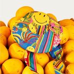 Farm Rio Mixed Scarves Smiley Hat NWT RARE ☀️ Photo 1