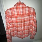 American Eagle  Vibrant Orange Plaid Shirt Photo 2
