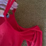 H&M Divided red cropped cold shoulder knot long sleeve shirt XS Photo 5