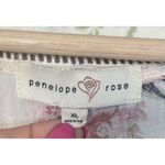 Penelope Rose Women's XL Flowy Top Pink Floral Ombre Cottagecore Blouse Babydoll Photo 3