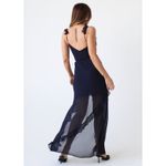 NWT Rumored Just Like Heaven Maxi Dress Navy Ruffled Party Gala Banquet Size S Black Photo 3