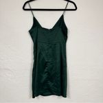 Showpo Forest Green Slip Mini Dress Womens 4 Satin Bridesmaid Faux Wrap Strappy Photo 8