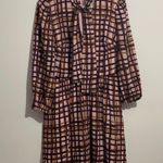 Gal Meets Glam | Lindsey Painted Windowpane Tie Neck Dress | 00 Photo 5