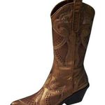 Donald Pliner Western Gold Metallic Leather Intricate Stitch Boot New $750 NWT Size 6 Photo 0