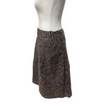 H&M 2 Tone Brown Paisley/Floral Print Pleated 100% Cotton Zip Side Skirt Size 6 Photo 2