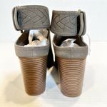 American Eagle ‎ Gray Bootie Women's 10 Strappy Buckle Chunky Western Boho Hippie Photo 4