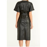 NWT Rachel Roy‎ Faux Leather Wrap Midi Dress with Pockets in Black, Size 4 Black Photo 9