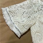 Alexis Ivory Lace Fringe Chain Embellished Lined Swing Blouse Top Size Small Photo 4