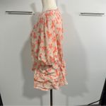 Kaileigh Size 2XL Coral Cream Floral Faux Wrap V-Neck Peplum Blouse Business Photo 2