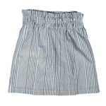 FAVLUX New Fashion Mini Skirt Grey White Stripe Elastic Waist High Waist Size S Photo 1