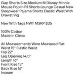 Gap Shorts Size Medium M Disney Minnie Mouse Poplin PJ Shorts Lounge Casual New Sleepwear Photo 3